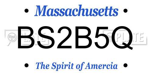 BS2B5Q Massachusetts License Plate