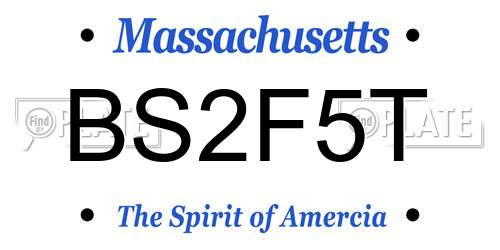 BS2F5T Massachusetts License Plate