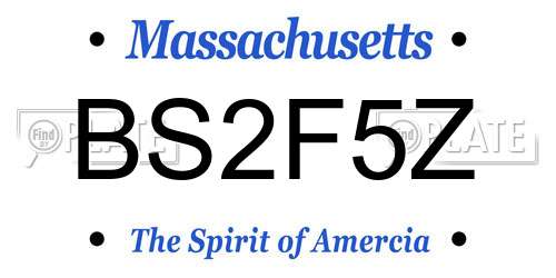 BS2F5Z Massachusetts License Plate