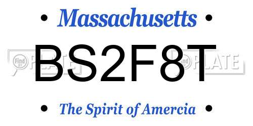 BS2F8T Massachusetts License Plate