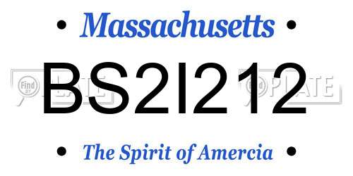 BS2I212 Massachusetts License Plate