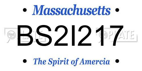 BS2I217 Massachusetts License Plate