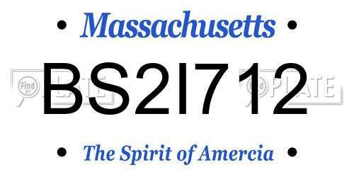 BS2I712 Massachusetts License Plate