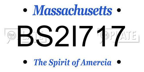BS2I717 Massachusetts License Plate