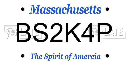 BS2K4P Massachusetts License Plate