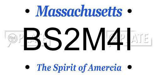 BS2M4I Massachusetts License Plate