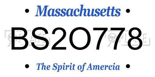 BS2O778 Massachusetts License Plate