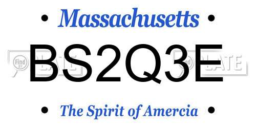 BS2Q3E Massachusetts License Plate