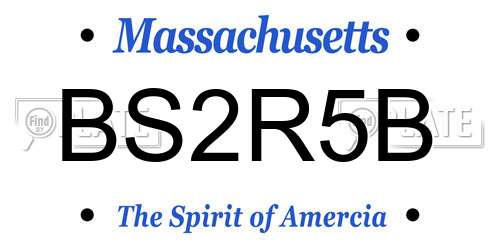 BS2R5B Massachusetts License Plate