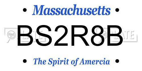 BS2R8B Massachusetts License Plate