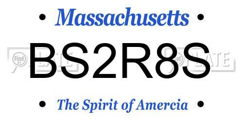BS2R8S Massachusetts License Plate