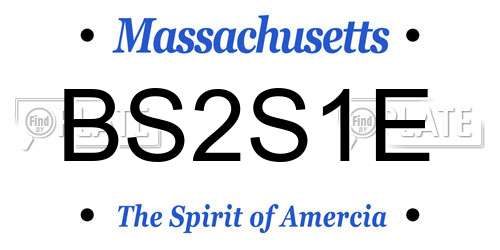 BS2S1E Massachusetts License Plate