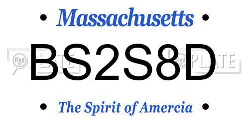 BS2S8D Massachusetts License Plate