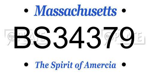 BS34379 Massachusetts License Plate