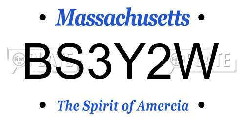 BS3Y2W Massachusetts License Plate