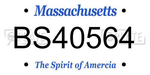 BS40564 Massachusetts License Plate
