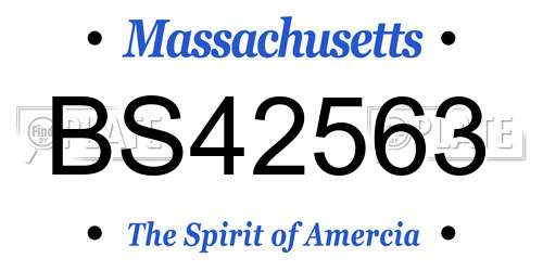 BS42563 Massachusetts License Plate