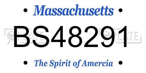 BS48291 Massachusetts License Plate