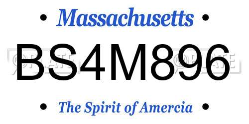 BS4M896 Massachusetts License Plate
