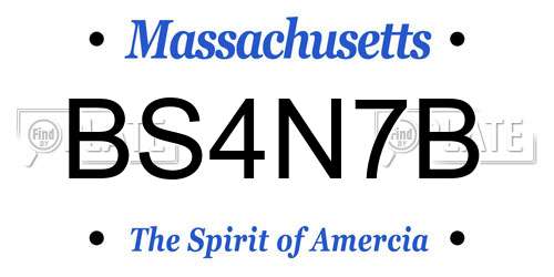 BS4N7B Massachusetts License Plate