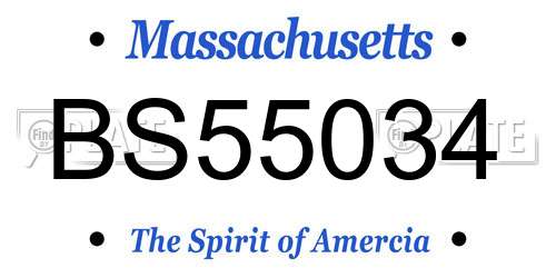 BS55034 Massachusetts License Plate