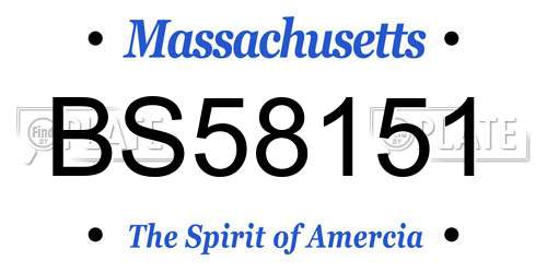 BS58151 Massachusetts License Plate