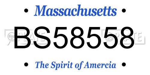 BS58558 Massachusetts License Plate