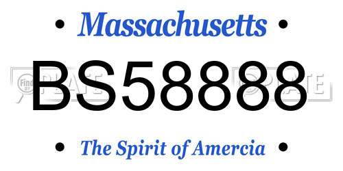 BS58888 Massachusetts License Plate