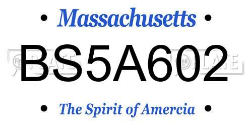 BS5A602 Massachusetts License Plate
