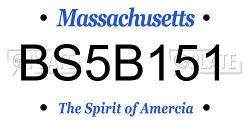 BS5B151 Massachusetts License Plate