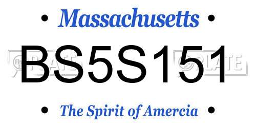 BS5S151 Massachusetts License Plate