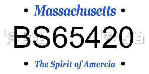 BS65420 Massachusetts License Plate