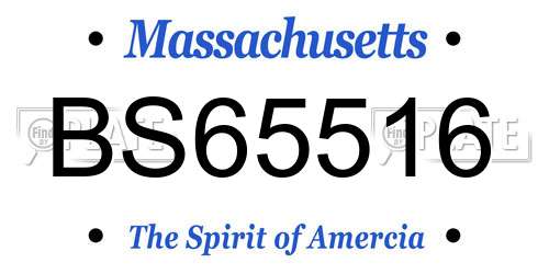 BS65516 Massachusetts License Plate