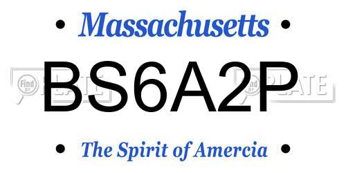 BS6A2P Massachusetts License Plate
