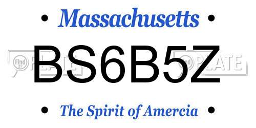 BS6B5Z Massachusetts License Plate