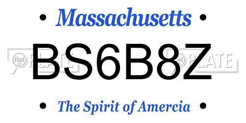 BS6B8Z Massachusetts License Plate