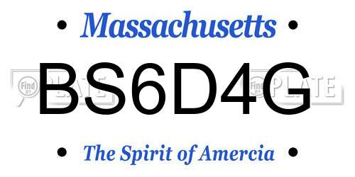 BS6D4G Massachusetts License Plate