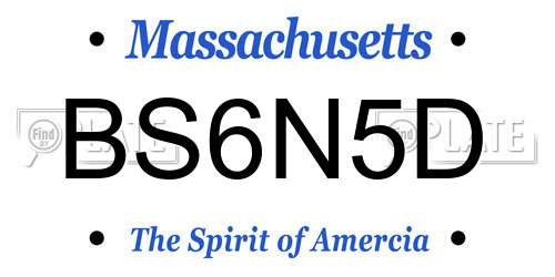 BS6N5D Massachusetts License Plate