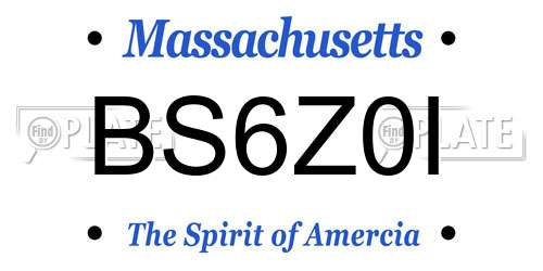 BS6Z0I Massachusetts License Plate