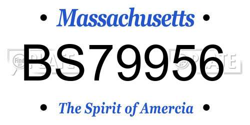 BS79956 Massachusetts License Plate