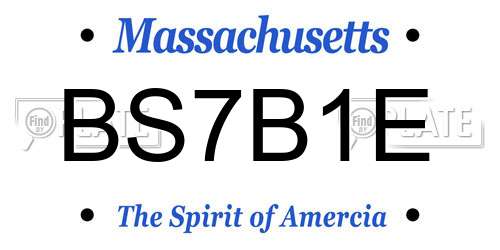 BS7B1E Massachusetts License Plate
