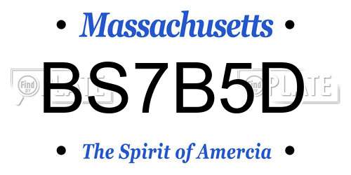 BS7B5D Massachusetts License Plate