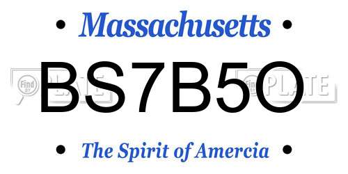 BS7B5O Massachusetts License Plate