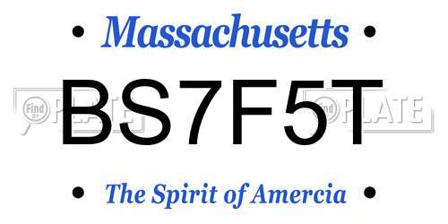 BS7F5T Massachusetts License Plate