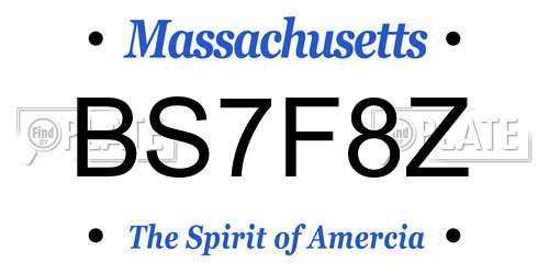 BS7F8Z Massachusetts License Plate