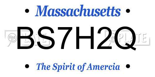BS7H2Q Massachusetts License Plate
