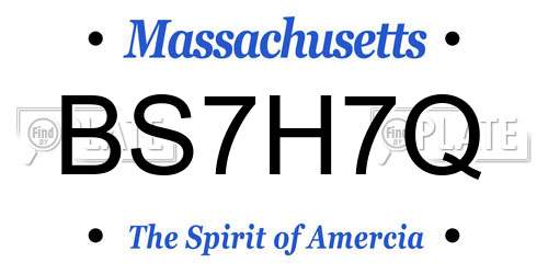 BS7H7Q Massachusetts License Plate