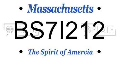 BS7I212 Massachusetts License Plate