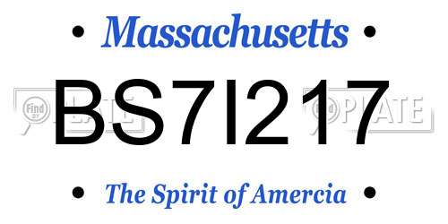 BS7I217 Massachusetts License Plate