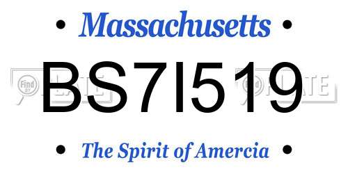 BS7I519 Massachusetts License Plate